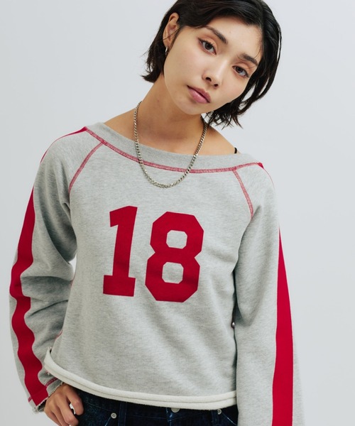 atmos pink(アトモスピンク)の「atmos pink Numbering Sweat Top / アトモス ピンク ナンバリング スウェット トップ(スウェット・レディース・ブラウン/ブラック/グレー・FREE)」の2枚目の写真