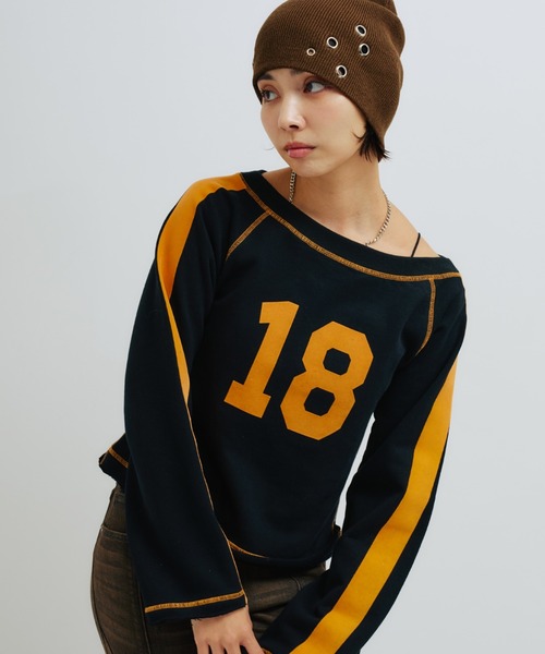 atmos pink(アトモスピンク)の「atmos pink Numbering Sweat Top / アトモス ピンク ナンバリング スウェット トップ(スウェット・レディース・ブラウン/ブラック/グレー・FREE)」の1枚目の写真