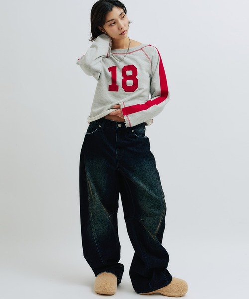 atmos pink(アトモスピンク)の「atmos pink Numbering Sweat Top / アトモス ピンク ナンバリング スウェット トップ(スウェット・レディース・ブラウン/ブラック/グレー・FREE)」の6枚目の写真