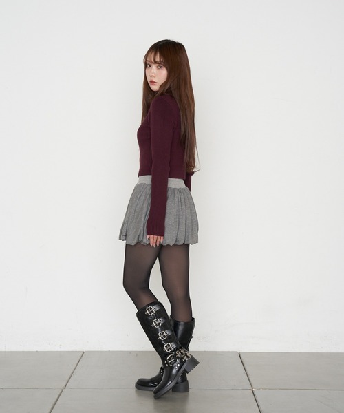 RAY CASSIN（レイカズン）の「カットバルーンミニスカパン（スカート・レディース・グレー/チャコールグレー/ブラウン・FREE）」の14枚目の写真