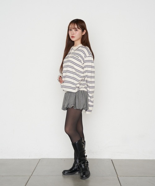 RAY CASSIN（レイカズン）の「カットバルーンミニスカパン（スカート・レディース・グレー/チャコールグレー/ブラウン・FREE）」の6枚目の写真