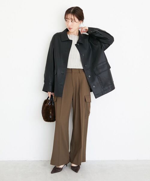 le.coeur blanc（ルクールブラン）の「エコファー2WAYショルダー（ショルダーバッグ・レディース・グレイッシュベージュ/ブラウン・FREE）」の15枚目の写真