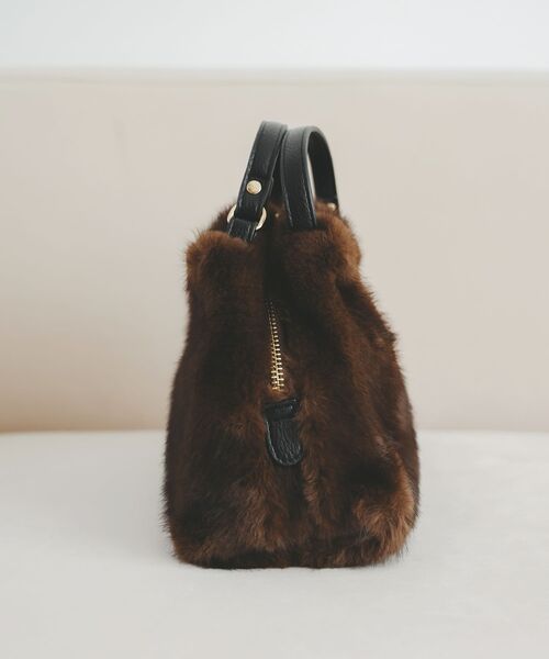 le.coeur blanc（ルクールブラン）の「エコファー2WAYショルダー（ショルダーバッグ・レディース・グレイッシュベージュ/ブラウン・FREE）」の20枚目の写真