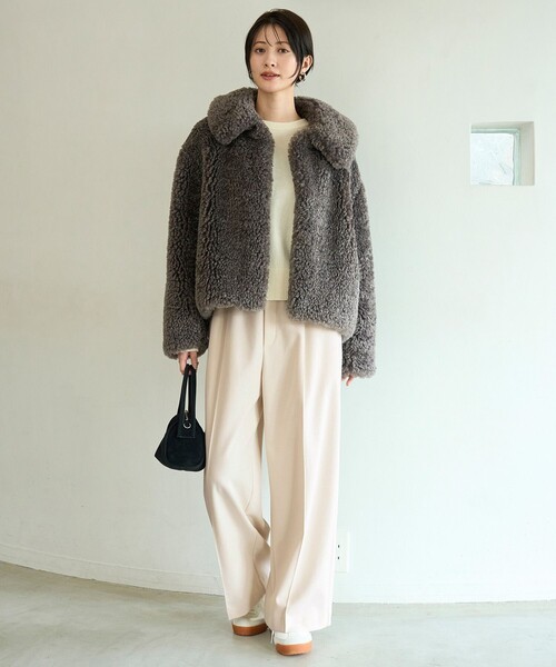 セール】エコファー ステンカラーコート（ステンカラーコート