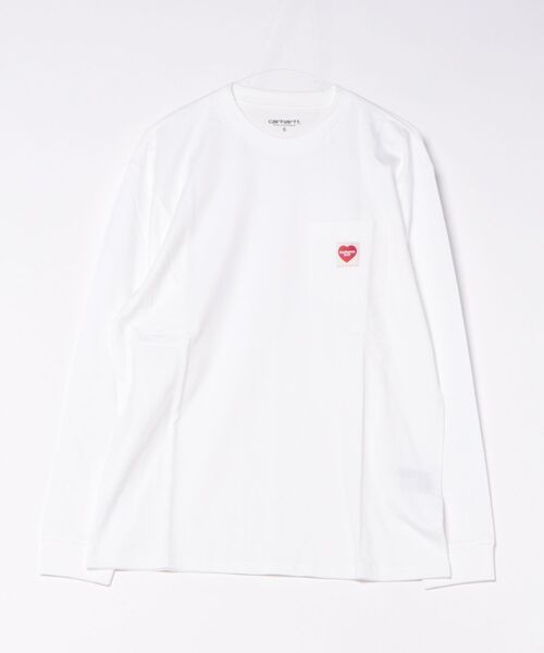 Carhartt WIP(カーハートダブリューアイピー)の「Carhartt WIP/カーハートダブリューアイピー POCKET HEART T-SHIRT 長袖Tシャツ/ロンT I035300(Tシャツ/カットソー・メンズ・ブラック×レッド/ホワイト×レッド/ホワイト×ブラック/ブラック・S/L/M/XL)」の18枚目の写真