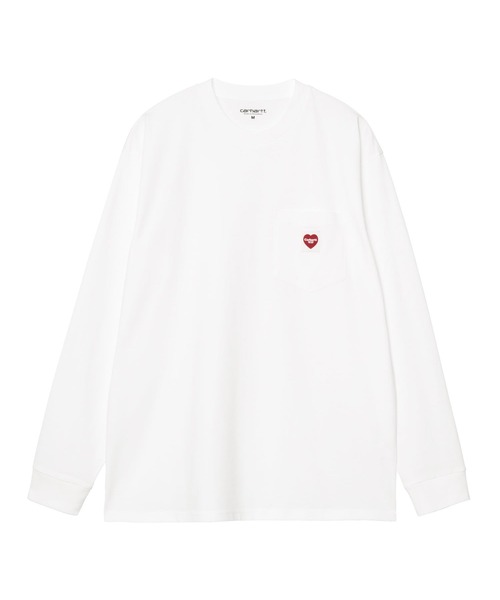 Carhartt WIP(カーハートダブリューアイピー)の「Carhartt WIP/カーハートダブリューアイピー POCKET HEART T-SHIRT 長袖Tシャツ/ロンT I035300(Tシャツ/カットソー・メンズ・ブラック×レッド/ホワイト×レッド/ホワイト×ブラック/ブラック・S/L/M/XL)」の7枚目の写真