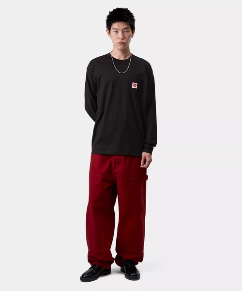Carhartt WIP(カーハートダブリューアイピー)の「Carhartt WIP/カーハートダブリューアイピー POCKET HEART T-SHIRT 長袖Tシャツ/ロンT I035300(Tシャツ/カットソー・メンズ・ブラック×レッド/ホワイト×レッド/ホワイト×ブラック/ブラック・S/L/M/XL)」の14枚目の写真