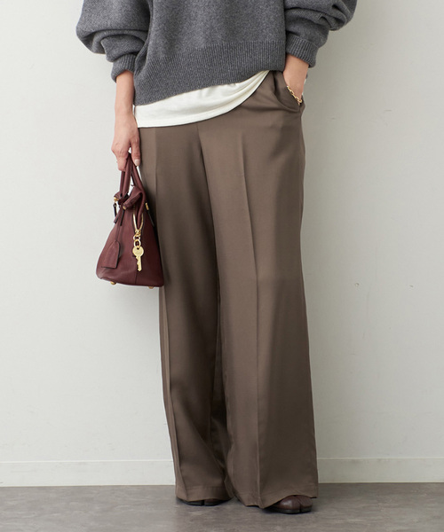 Deuxieme Classe(ドゥーズィエムクラス)の「*追加 Silk Looker パンツ(スラックス・レディース・キャメル/ベージュ/モカ/ブラック・34/36/38)」の9枚目の写真