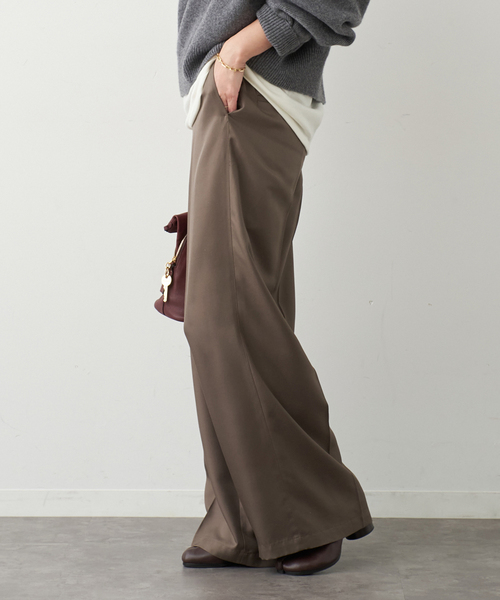 Deuxieme Classe(ドゥーズィエムクラス)の「*追加 Silk Looker パンツ(スラックス・レディース・キャメル/ベージュ/モカ/ブラック・34/36/38)」の10枚目の写真