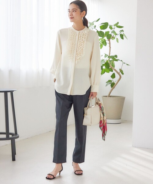 トップス mcsyacyo 洗濯機可能〉ポリエステル カルゼ フリル ブラウス（シャツ/ブラウス