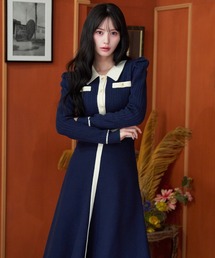 REDYAZEL | マルチケーブルバイカラーニットワンピース(ワンピース)