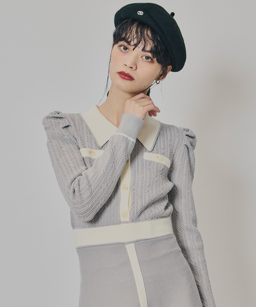 REDYAZEL（レディアゼル）の「マルチケーブルバイカラーニットワンピース（ワンピース・レディース・ネイビー/ボルドー/グレー・FREE）」の19枚目の写真