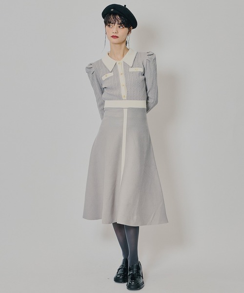 REDYAZEL（レディアゼル）の「マルチケーブルバイカラーニットワンピース（ワンピース・レディース・ネイビー/ボルドー/グレー・FREE）」の20枚目の写真