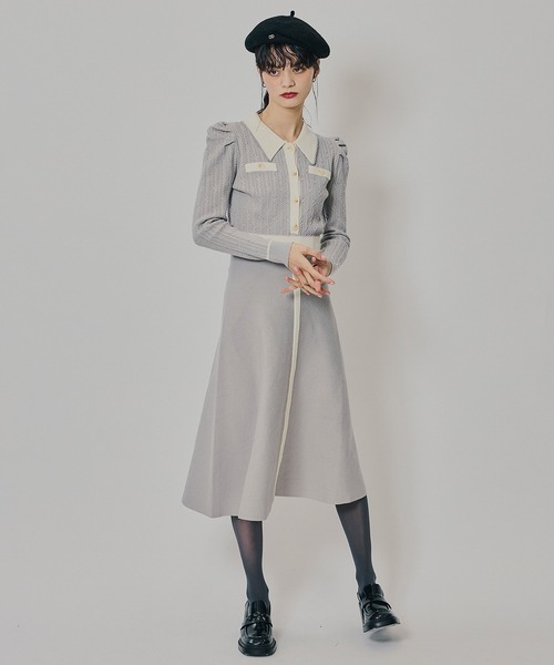 マルチケーブルバイカラーニットワンピース（ワンピース）｜REDYAZEL