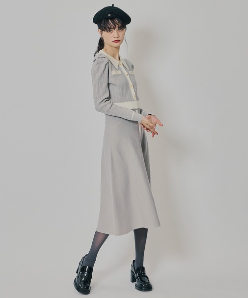 【新品】レディアゼル　マルチケーブルバイカラーニットワンピース REDYAZEL（レディアゼル） ワンピース マルチケーブルバイカラーニット