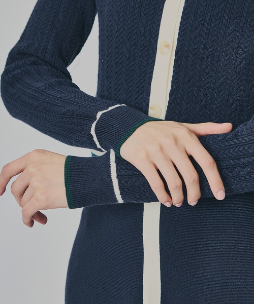 REDYAZEL（レディアゼル）の「マルチケーブルバイカラーニットワンピース（ワンピース・レディース・ネイビー/ボルドー/グレー・FREE）」の18枚目の写真