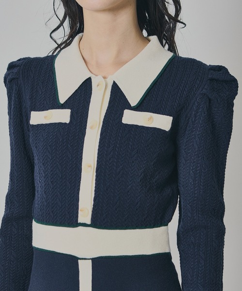 マルチケーブルバイカラーニットワンピース（ワンピース）｜REDYAZEL