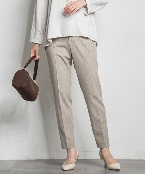 LAUTREAMONT(ロートレアモン)の「両面起毛テーパードパンツ≪洗える/セットアップ対応≫(その他パンツ・レディース・オフホワイト/ブラック/ベージュ/ブラウン系その他・7号/9号/11号)」の4枚目の写真