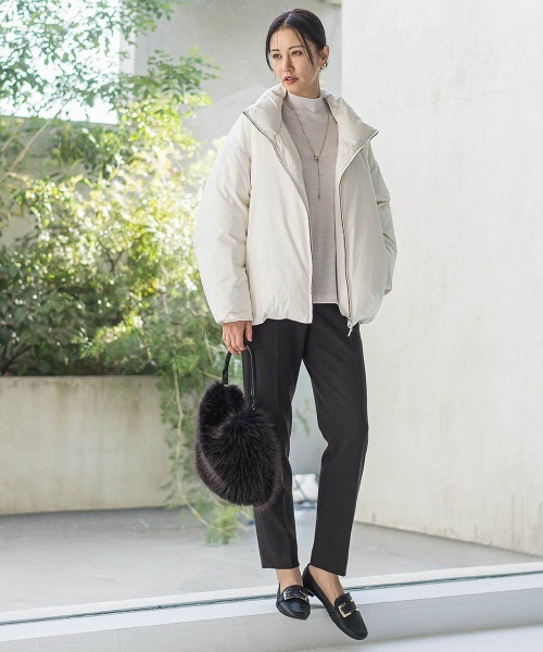 LAUTREAMONT(ロートレアモン)の「両面起毛テーパードパンツ≪洗える/セットアップ対応≫(その他パンツ・レディース・オフホワイト/ブラック/ベージュ/ブラウン系その他・7号/9号/11号)」の5枚目の写真