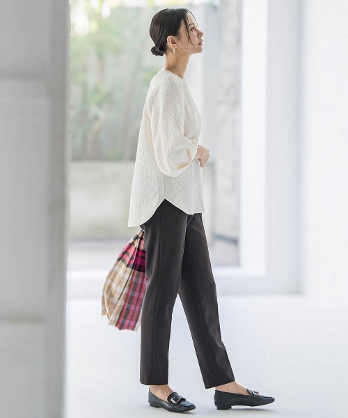 LAUTREAMONT(ロートレアモン)の「両面起毛テーパードパンツ≪洗える/セットアップ対応≫(その他パンツ・レディース・オフホワイト/ブラック/ベージュ/ブラウン系その他・7号/9号/11号)」の7枚目の写真