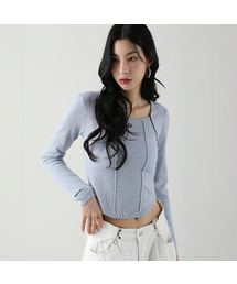 AVANDRESS（アバンドレス ）の「Square Neck Line Crop Long Sleeve Knit SORA（ニット/セーター・レディース）」