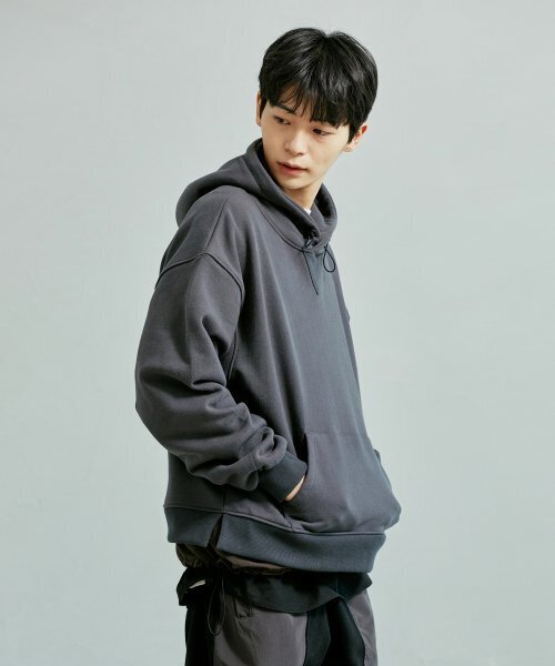 FRIZMWORKS(フリズムワークス)の「DOUBLE LAYERED HOODY _ DARK GRAY(パーカー・メンズ・その他・MEDIUM)」の1枚目の写真