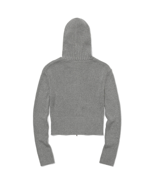 MOAA（モア）の「Ribbed Knit Zip Hoodie (GRAY)（ニット/セーター・レディース・その他・SMALL/MEDIUM）」の3枚目の写真