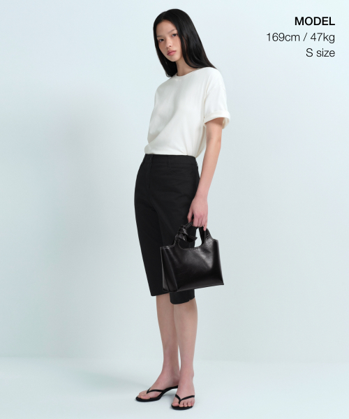 MUSINSA STANDARD WOMAN（ムシンサスタンダードウーマン）の「ウィメンズリラックスフィットクルーネックTシャツ[クリーム]（Tシャツ/カットソー・レディース・その他・SMALL/MEDIUM/LARGE/X-SMALL）」の2枚目の写真