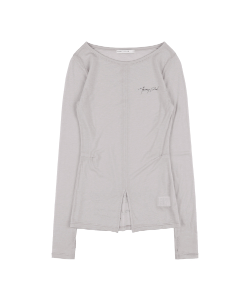 FANCY CLUB（ファンシークラブ）の「スリーウェイボタンレイヤードロングスリーブ (ピンクベージュ)_F25QB079（Tシャツ/カットソー・レディース・ベージュ・FREE）」の8枚目の写真