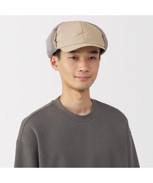 無印良品（ムジルシリョウヒン）の「吸湿発熱中わた表面撥水耳当て付き　キャップ（キャップ・レディース・ベージュ/ブラック・57.5-59cm）」の13枚目の写真