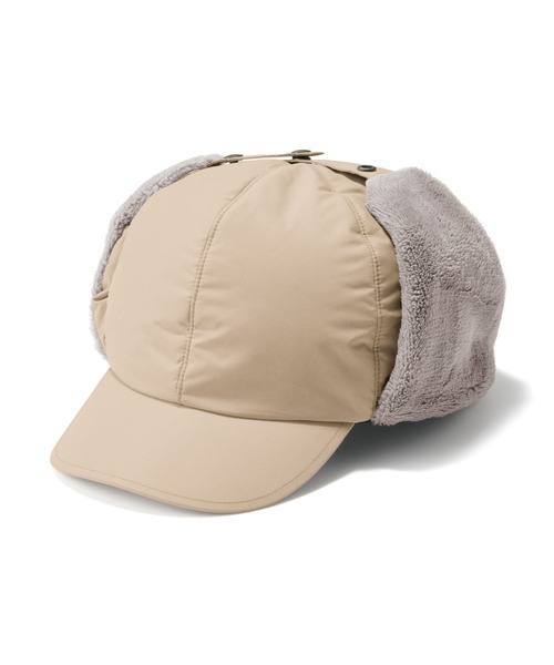 無印良品（ムジルシリョウヒン）の「吸湿発熱中わた表面撥水耳当て付き　キャップ（キャップ・レディース・ベージュ/ブラック・57.5-59cm）」の3枚目の写真