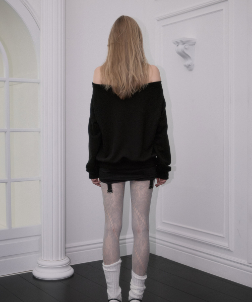 ROSEFRANTZ（ロゼフランツ）の「Eyelet Strap Open Sweatshirt [Black]（スウェット・レディース・ブラック・OS）」の4枚目の写真