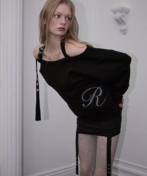 ROSEFRANTZ（ロゼフランツ）の「Eyelet Strap Open Sweatshirt [Black]（スウェット・レディース・ブラック・OS）」の6枚目の写真