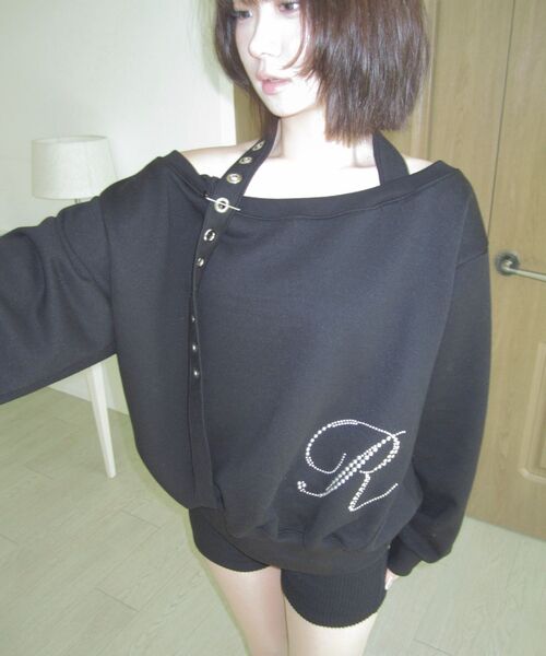 ROSEFRANTZ（ロゼフランツ）の「Eyelet Strap Open Sweatshirt [Black]（スウェット・レディース・ブラック・OS）」の12枚目の写真