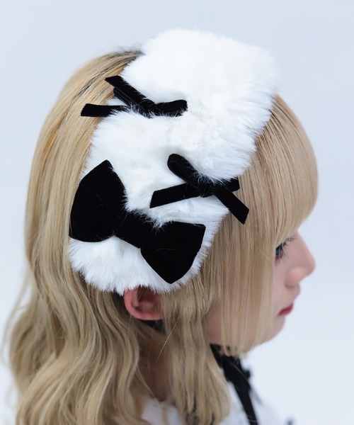 Chalmiere（シャルミエール）の「ファーヘッドドレス（その他ヘアアクセサリー・レディース・ピンク/ブラック/ワイン・FREE）」の4枚目の写真