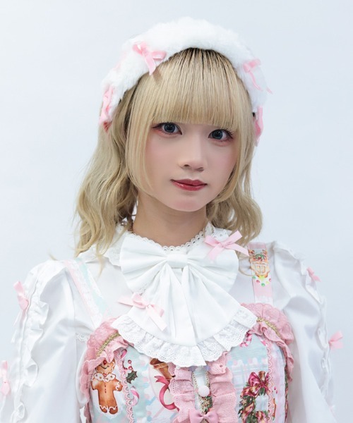 Chalmiere（シャルミエール）の「ファーヘッドドレス（その他ヘアアクセサリー・レディース・ピンク/ブラック/ワイン・FREE）」の6枚目の写真