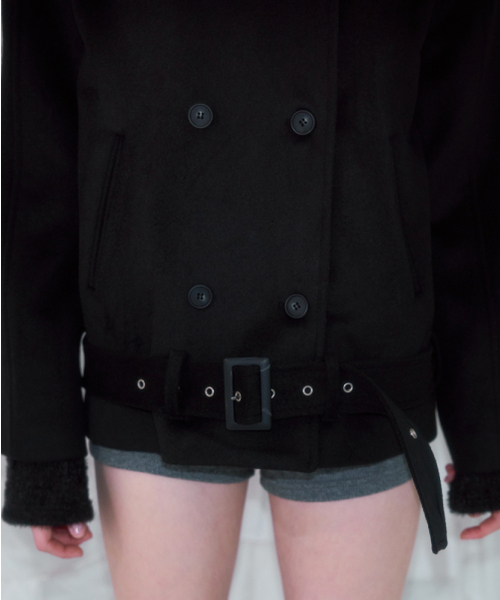 ROSEFRANTZ（ロゼフランツ）の「Belt Half-neck Wool Jacket [Black]（チェスターコート・レディース・ブラック・FREE）」の14枚目の写真
