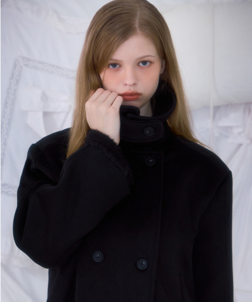 ROSEFRANTZ（ロゼフランツ）の「Belt Half-neck Wool Jacket [Black]（チェスターコート・レディース・ブラック・FREE）」の11枚目の写真