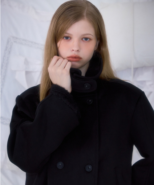 ROSEFRANTZ（ロゼフランツ）の「Belt Half-neck Wool Jacket [Black]（チェスターコート・レディース・ブラック・FREE）」の10枚目の写真