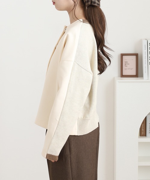 A.N.L(エーエヌエル レーベル)の「A.N.L 2WAYカーディガン(カーディガン/ボレロ・レディース・アイボリー/ブラック/グリーン・38)」の8枚目の写真