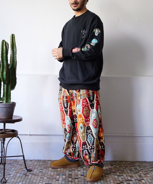 チャイハネ（チャイハネ）の「【チャイハネ】Amina×grn パタフリMEN'Sフリースパンツ（その他パンツ・メンズ・ブルー/ベージュ/ブラック・FREE）」の10枚目の写真