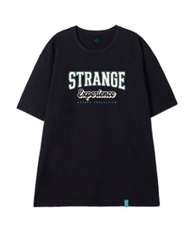 [ストレンジエクスペリエンス]コットンルーズフィット半袖Tシャツ_ブラック