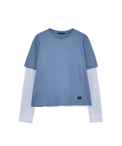 CHIN DOWN(チンダウン)の「LAYERED TEE (BLUE)(Tシャツ/カットソー・メンズ・その他・2/3/1)」の1枚目の写真