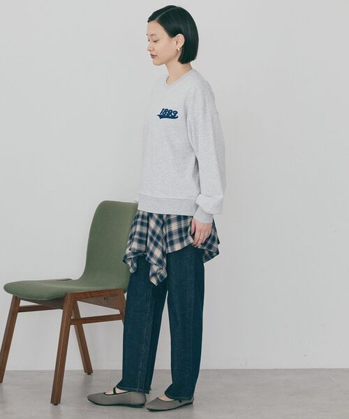 AMERICAN HOLIC(アメリカンホリック)の「ワンポイント サガラ刺繍裏毛スウェット(スウェット・レディース・ブラック/杢グレー・L/M)」の16枚目の写真