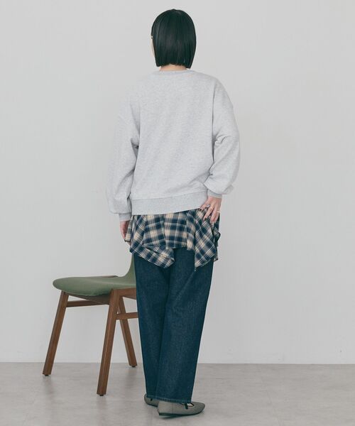 AMERICAN HOLIC(アメリカンホリック)の「ワンポイント サガラ刺繍裏毛スウェット(スウェット・レディース・ブラック/杢グレー・L/M)」の17枚目の写真