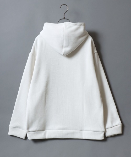 ANPAS（アンパス）の「Cable knit like Hoodie/ケーブル柄 裏シャギースウェットパーカー あったか裏起毛 フーディー メンズ レディース ユニセックス（パーカー・メンズ・ネイビー/ブラウン/スミクロ/アイボリー・LL/M/L）」の12枚目の写真