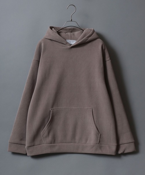 ANPAS（アンパス）の「Cable knit like Hoodie/ケーブル柄 裏シャギースウェットパーカー あったか裏起毛 フーディー メンズ レディース ユニセックス（パーカー・メンズ・ネイビー/ブラウン/スミクロ/アイボリー・LL/M/L）」の15枚目の写真