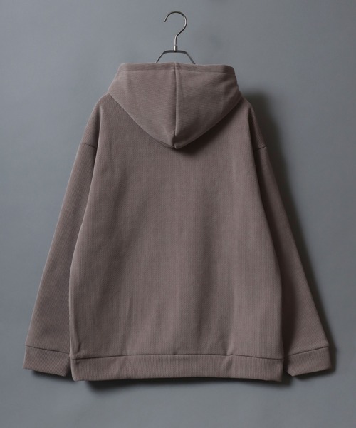 ANPAS（アンパス）の「Cable knit like Hoodie/ケーブル柄 裏シャギースウェットパーカー あったか裏起毛 フーディー メンズ レディース ユニセックス（パーカー・メンズ・ネイビー/ブラウン/スミクロ/アイボリー・LL/M/L）」の16枚目の写真