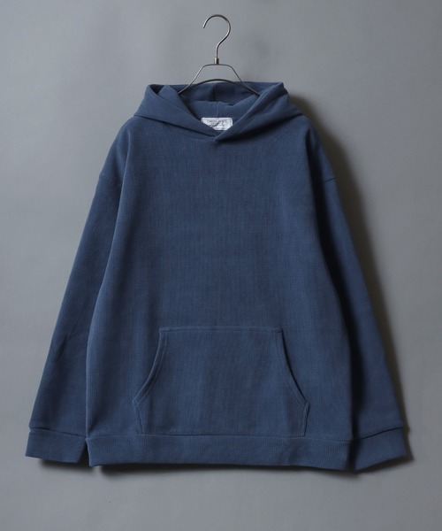 ANPAS（アンパス）の「Cable knit like Hoodie/ケーブル柄 裏シャギースウェットパーカー あったか裏起毛 フーディー メンズ レディース ユニセックス（パーカー・メンズ・ネイビー/ブラウン/スミクロ/アイボリー・LL/M/L）」の17枚目の写真