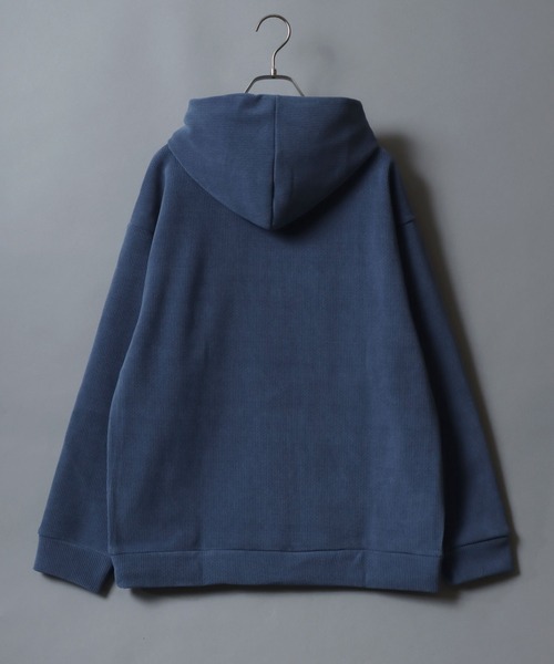 ANPAS（アンパス）の「Cable knit like Hoodie/ケーブル柄 裏シャギースウェットパーカー あったか裏起毛 フーディー メンズ レディース ユニセックス（パーカー・メンズ・ネイビー/ブラウン/スミクロ/アイボリー・LL/M/L）」の18枚目の写真